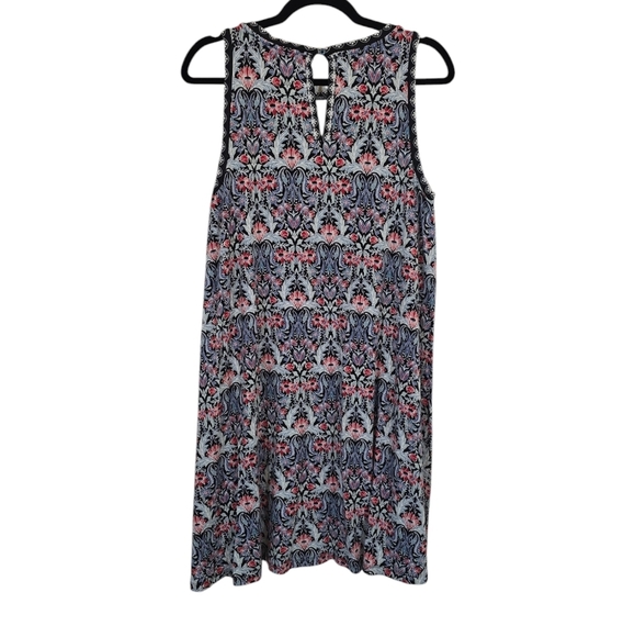 LOFT Medium Stretchy Boho Multicolor Paisley Shift Dress - Picture 2 of 8